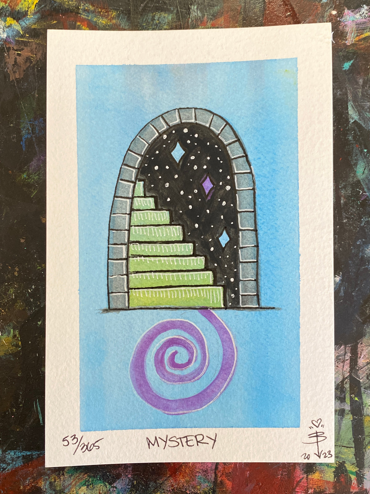 53/365 &quot;Mystery&quot; - 4x6 Gouache and Ink