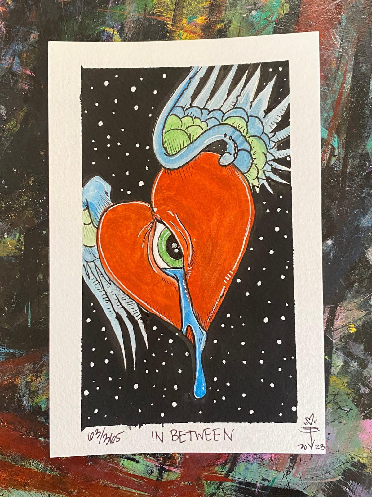 63/365 &quot;In Between&quot; - 4x6 Gouache and Ink (Copy)