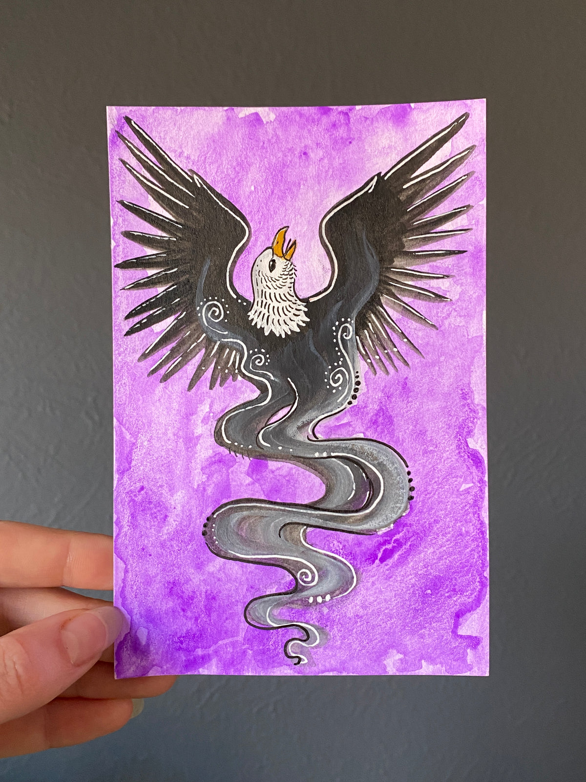 103/365 &quot;In The Smoke&quot; - 4x6 Gouache and Ink