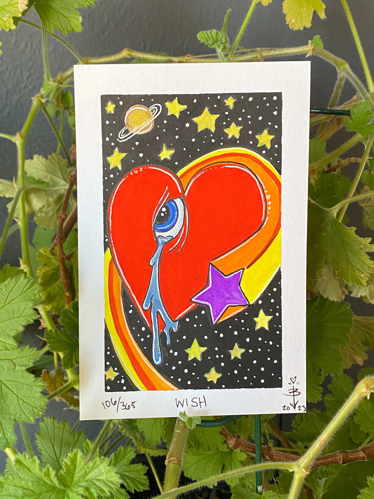 106/365 &quot;Wish&quot; - 4x6 Gouache and Ink