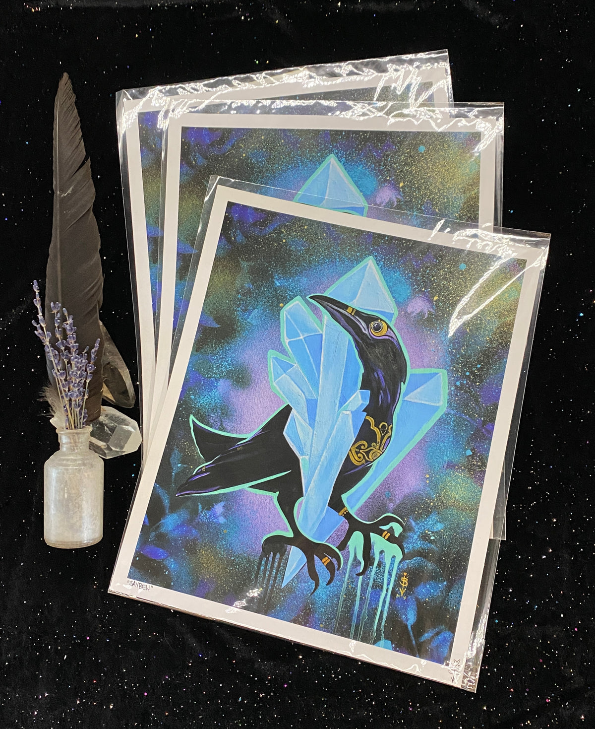 Sayben the Quartz Raven Signed Archival Print