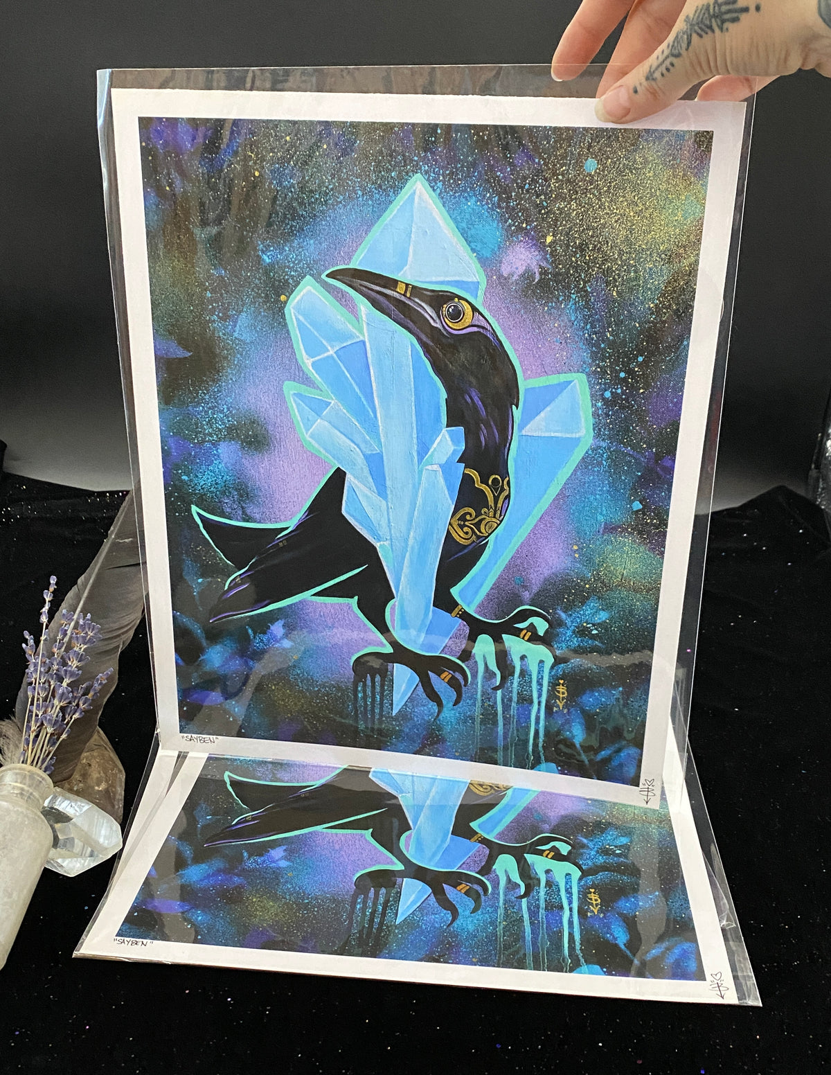 Sayben the Quartz Raven Signed Archival Print