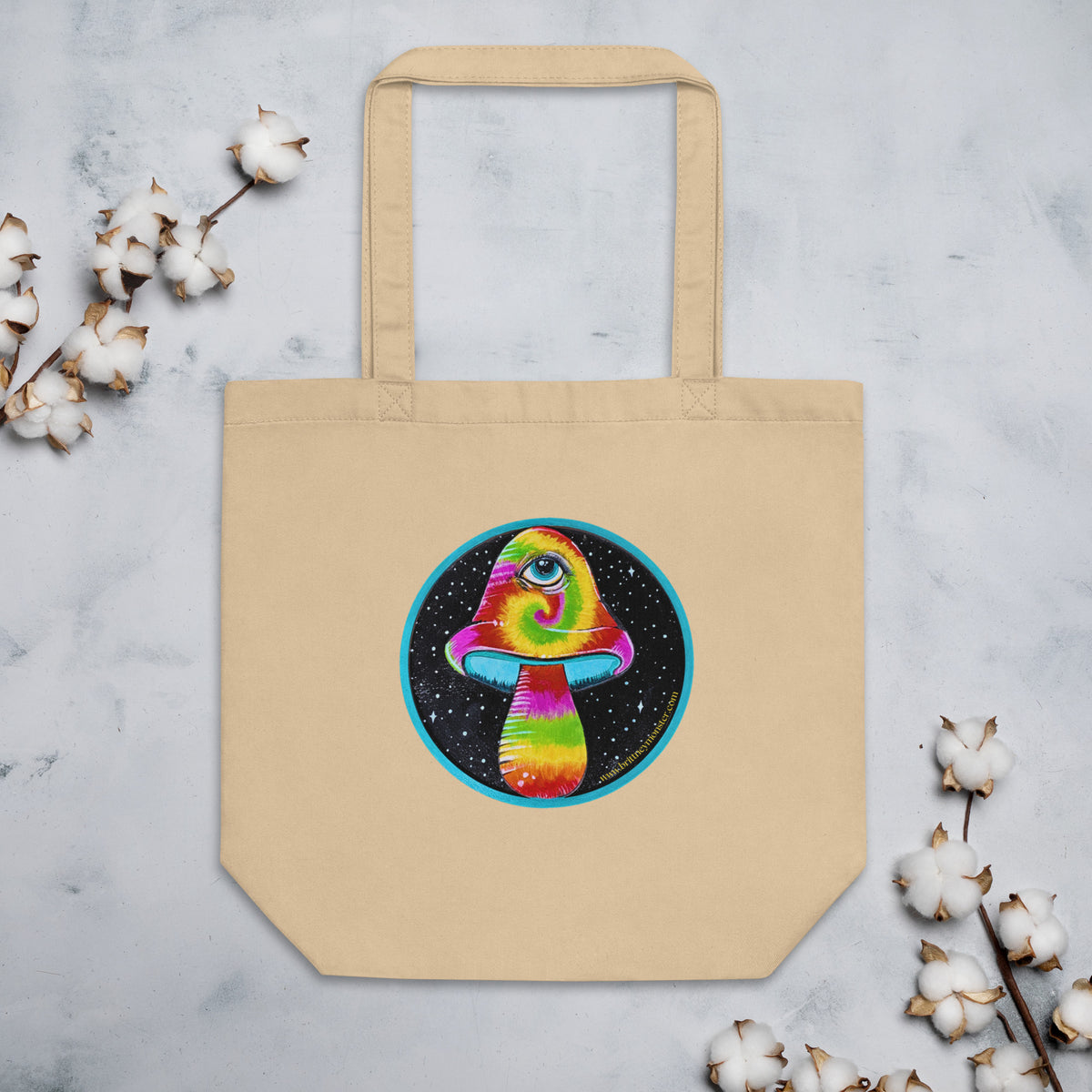 Tie Dye Mushroom Eye Eco Tote Bag