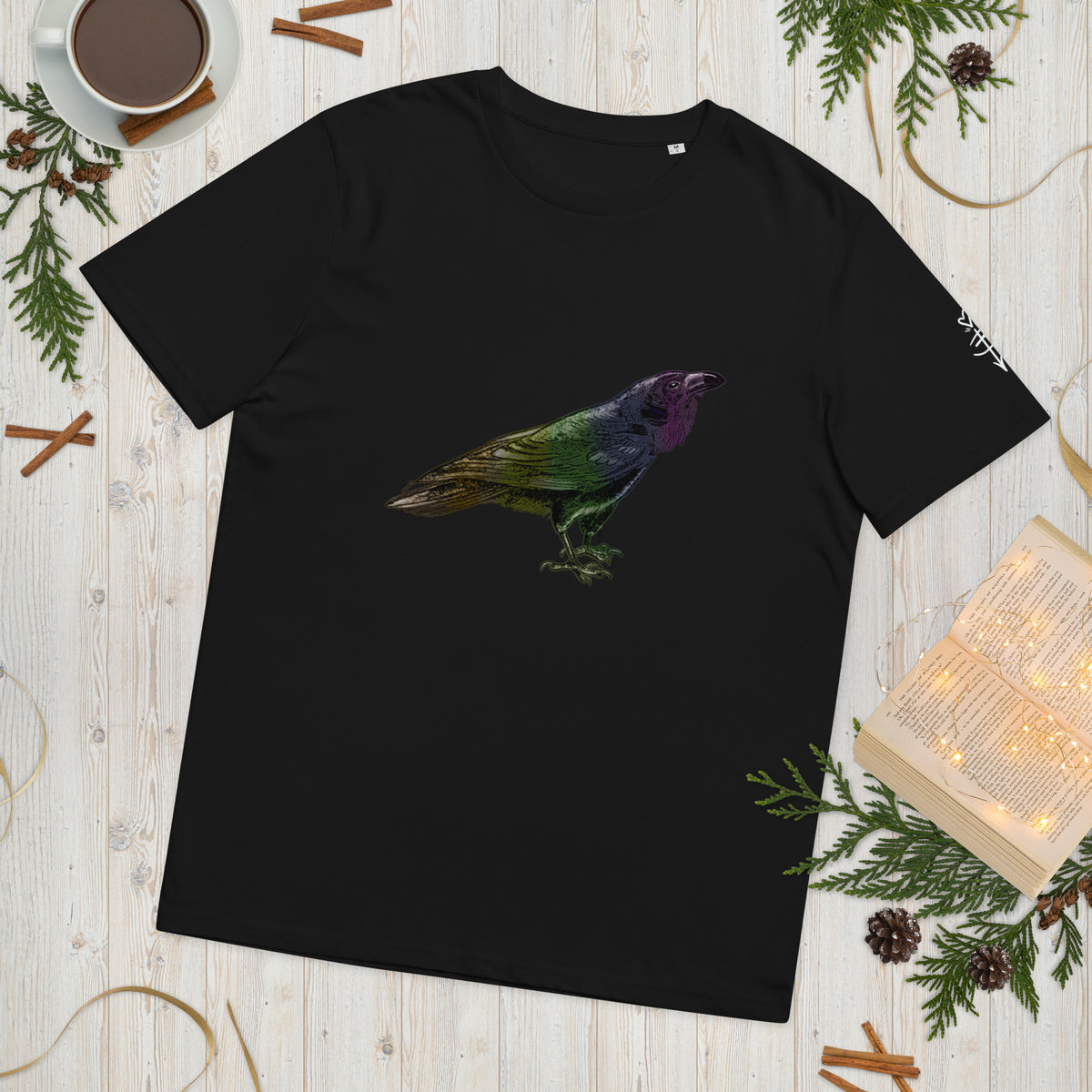 Rainbow Raven Unisex organic cotton t-shirt