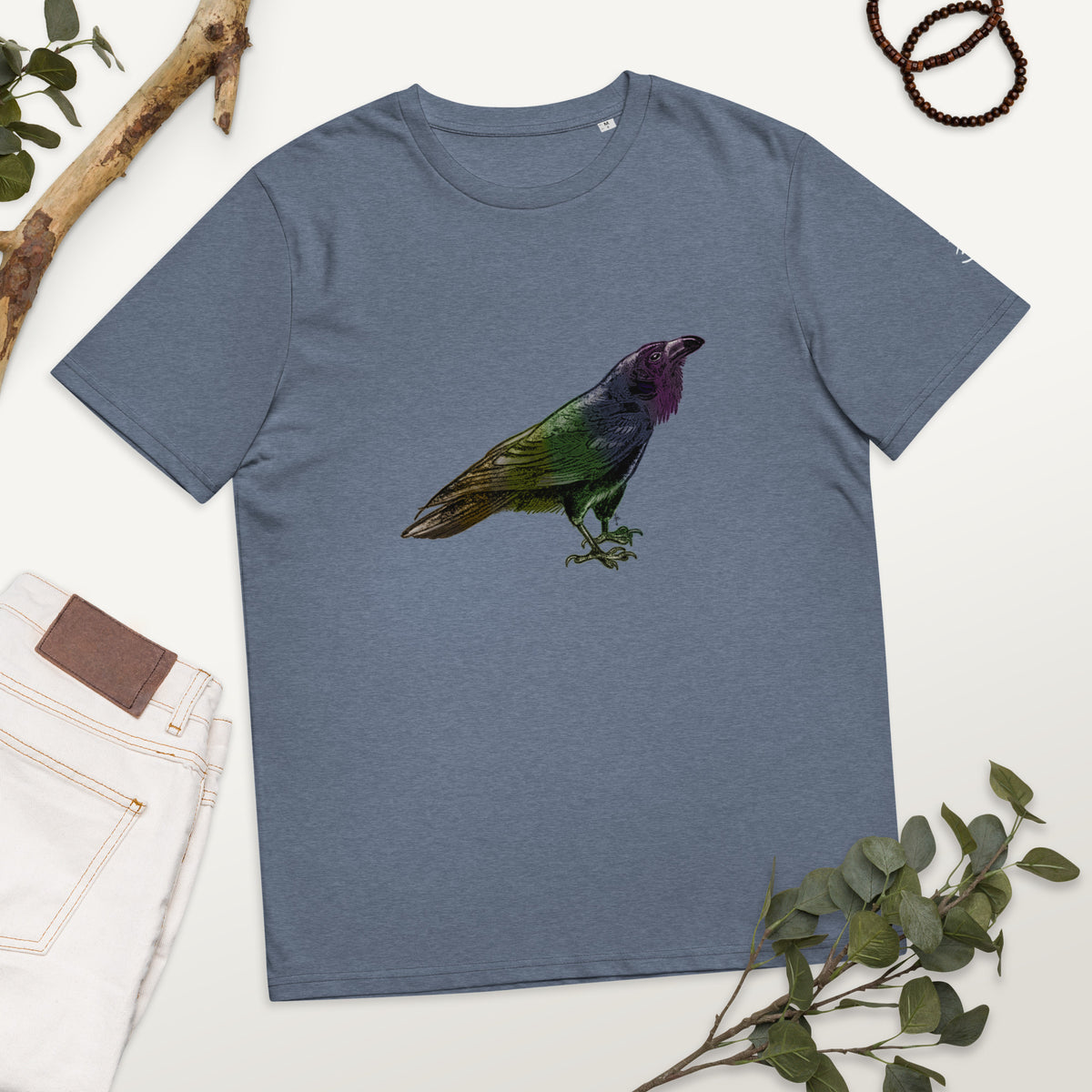 Rainbow Raven Unisex organic cotton t-shirt
