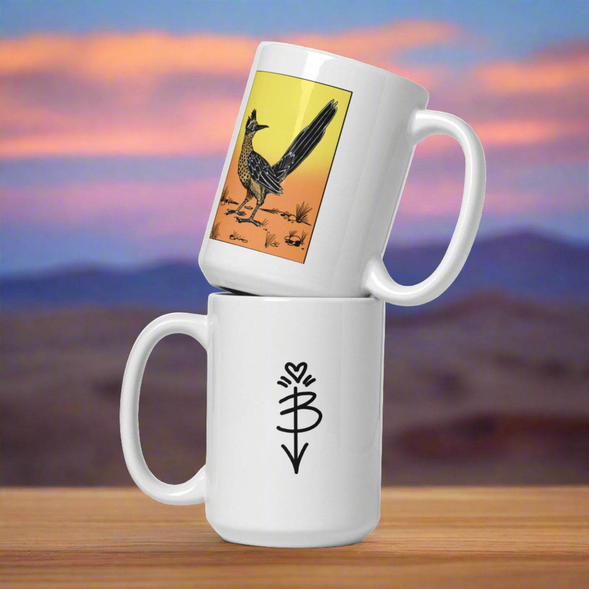 Roadrunner Sunset glossy mug