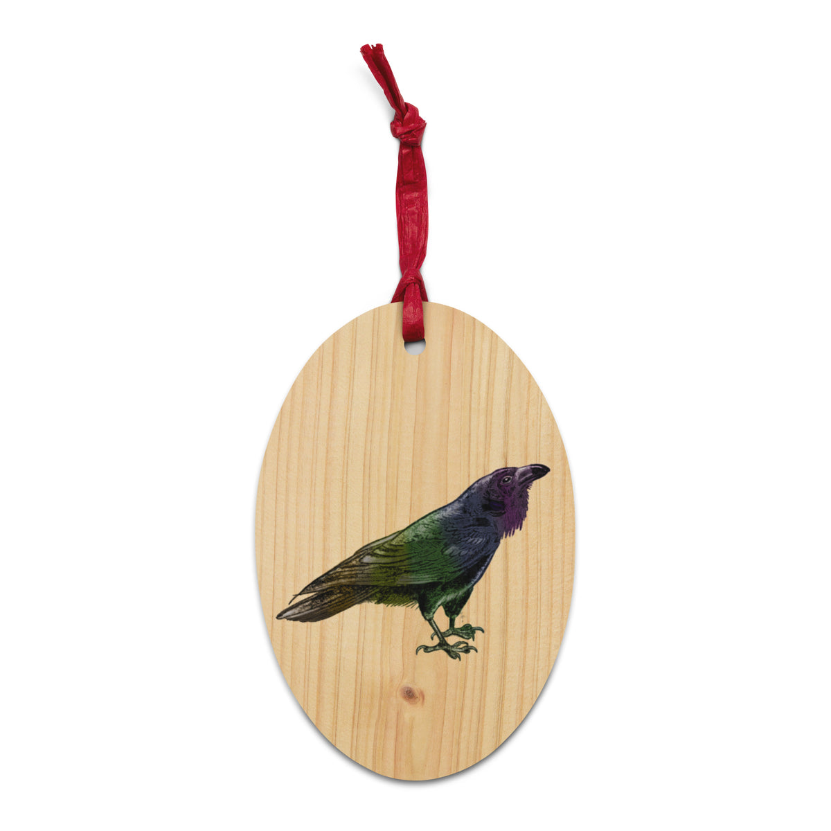 Rainbow Raven Wooden Magnet